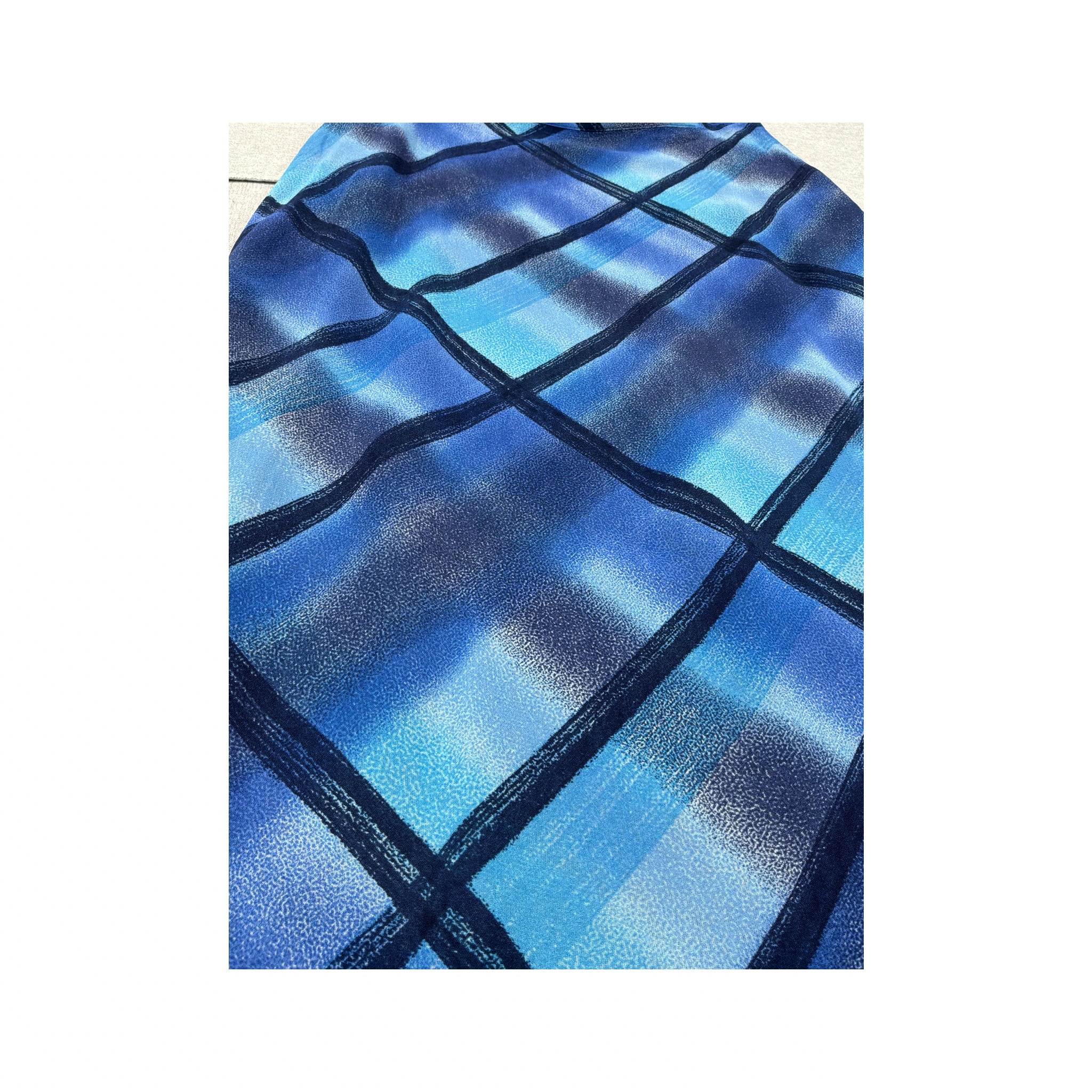 Pimkie Blue Abstract Plaid Layered Midi Skirt