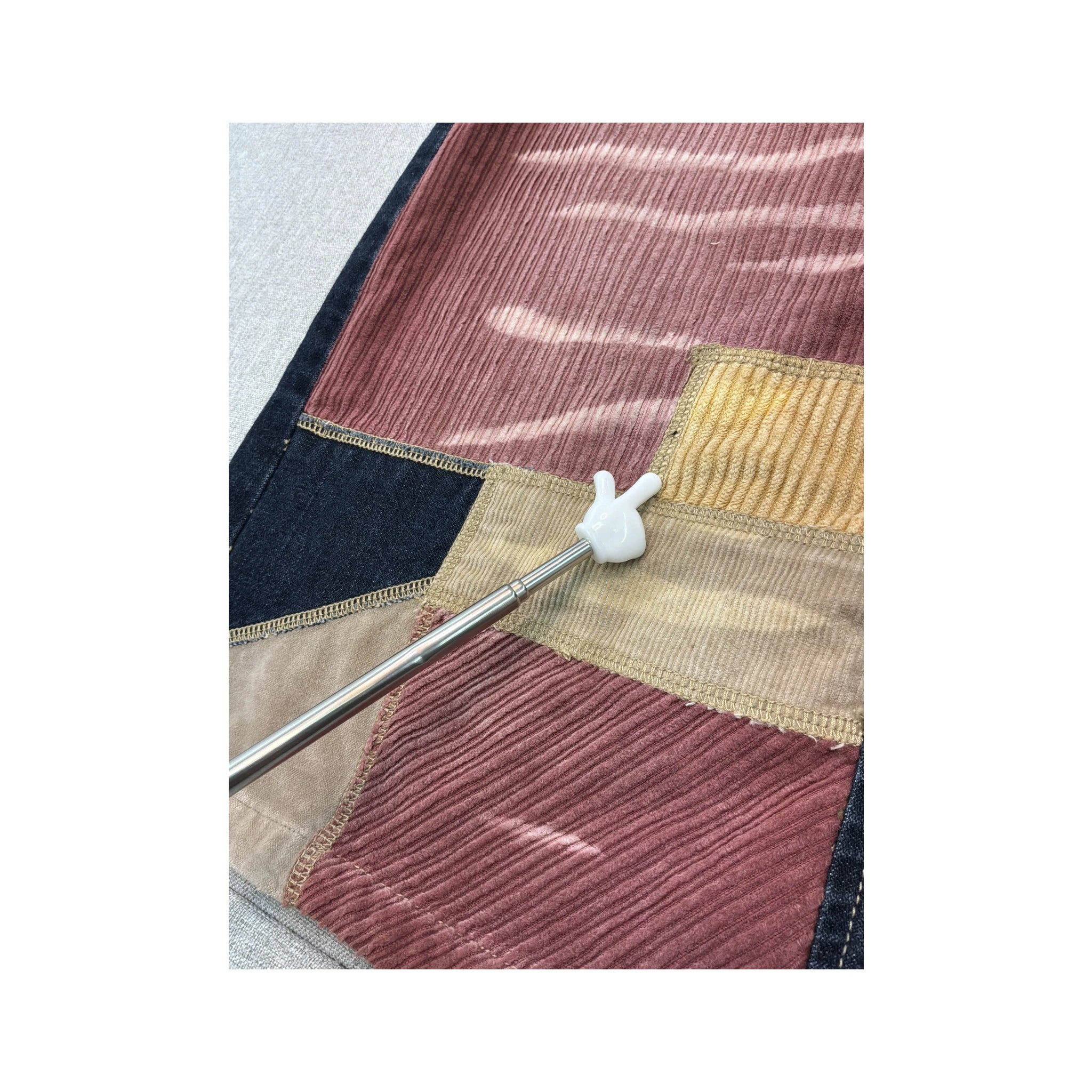 Pepe Jeans London Patchwork Denim Corduroy Skirt