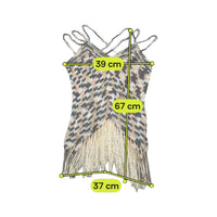 Hua Di Cheng Beaded Crochet Fringe Tank Top