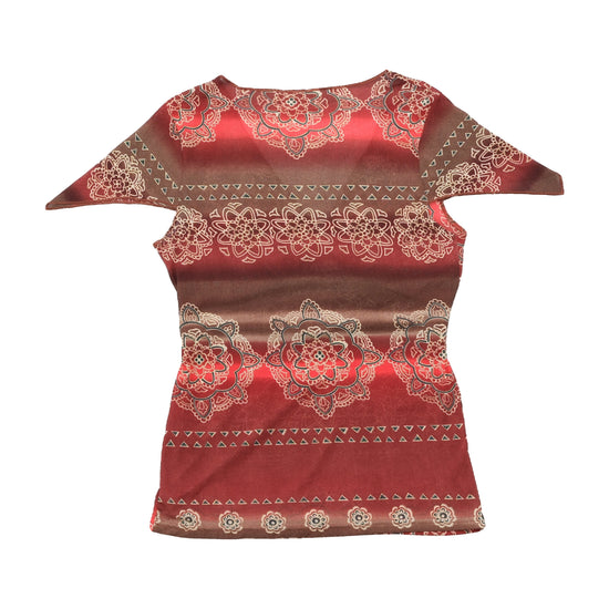 Blusa Cruzada Promod com estampado floral de Medalhão