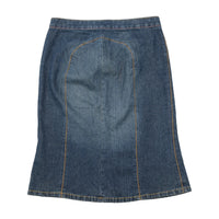 Marello Marani Vintage Denim Midi Skirt with Side Button Tab Details