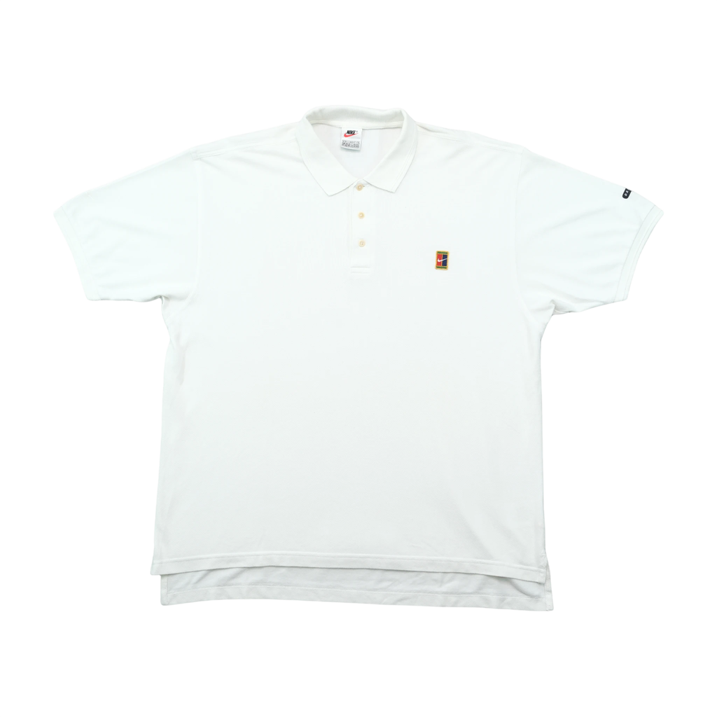 Nike White Embroidered Logo Polo Shirt