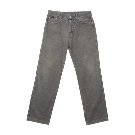 Calvin Klein Jeans Vintage Gray Cotton Corduroy Straight Leg Pants
