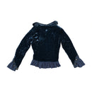 Nelles Vintage Velour Button-Up Ruffled Jacket