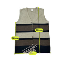 Colete de malha Fashion vintage às riscas
