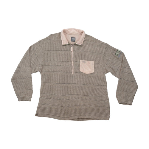 Camisola Think Pink Texturada em Mistura de Lã com Meio Fecho
