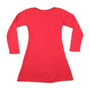 ANQA Fashion Vintage Red Retro Appliqué Long Sleeve Dress