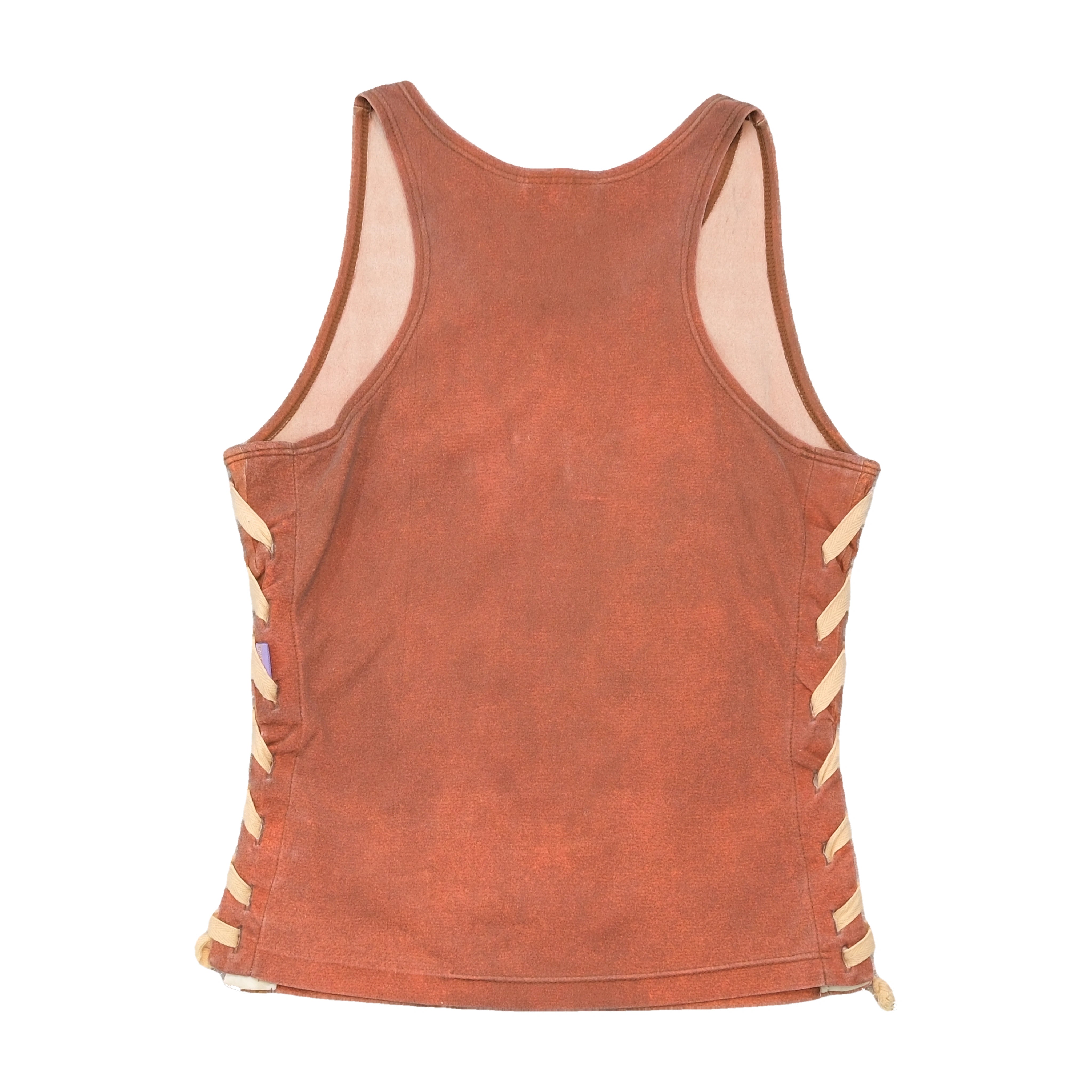 Lucy in the Sky Floral Leaf Graphic Lace-Up Tank Top