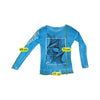 Blue Graphic Rhinestone Long Sleeve T-shirt