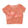 Abstract Mesh Ruffle Trim Baby Tee