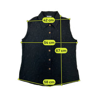 ARMONY All-Over Embroidered Pattern Snap-Front Vest Jacket