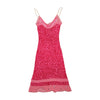 Vestido Lingerie AA Milano Belle Marie rosa com Acabamento em Rede de Leopardo