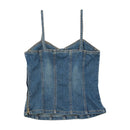 Y2K Beaded Sequin Denim Corset Tank Top