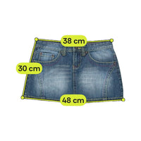 TMX 201 Faded Denim Mini Skirt with Contrast Stitching