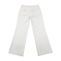 Crazy World by Biolife Vintage White Cotton Wide Leg Utility Pants