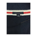Casaco de malha Tommy Hilfiger Azul-marinho com decote em V e Acabamento às riscas vermelhas/Brancas