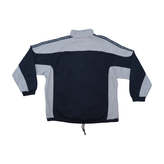 Asics Vintage Cotton Blend Colorblock Quarter Zip Sweater