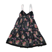 Kookai Floral Spaghetti Strap Dress with Purple Sequin Bust Detail