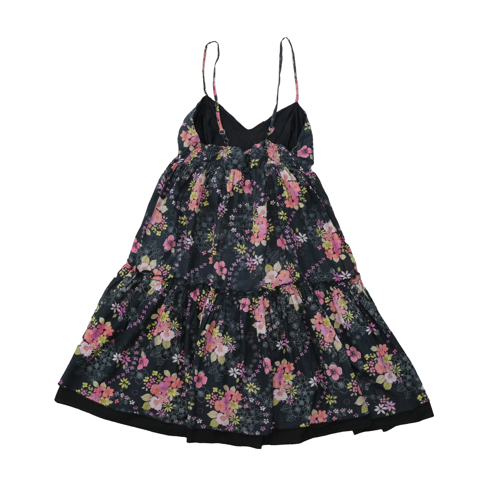 Kookai Floral Spaghetti Strap Dress with Purple Sequin Bust Detail