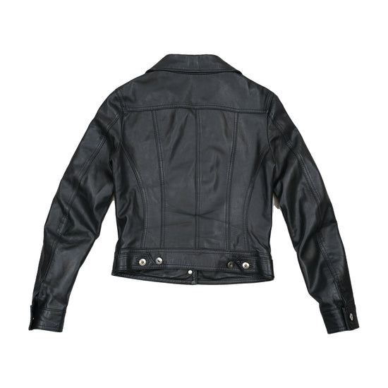 Zuiki Black Genuine Leather Trucker Jacket