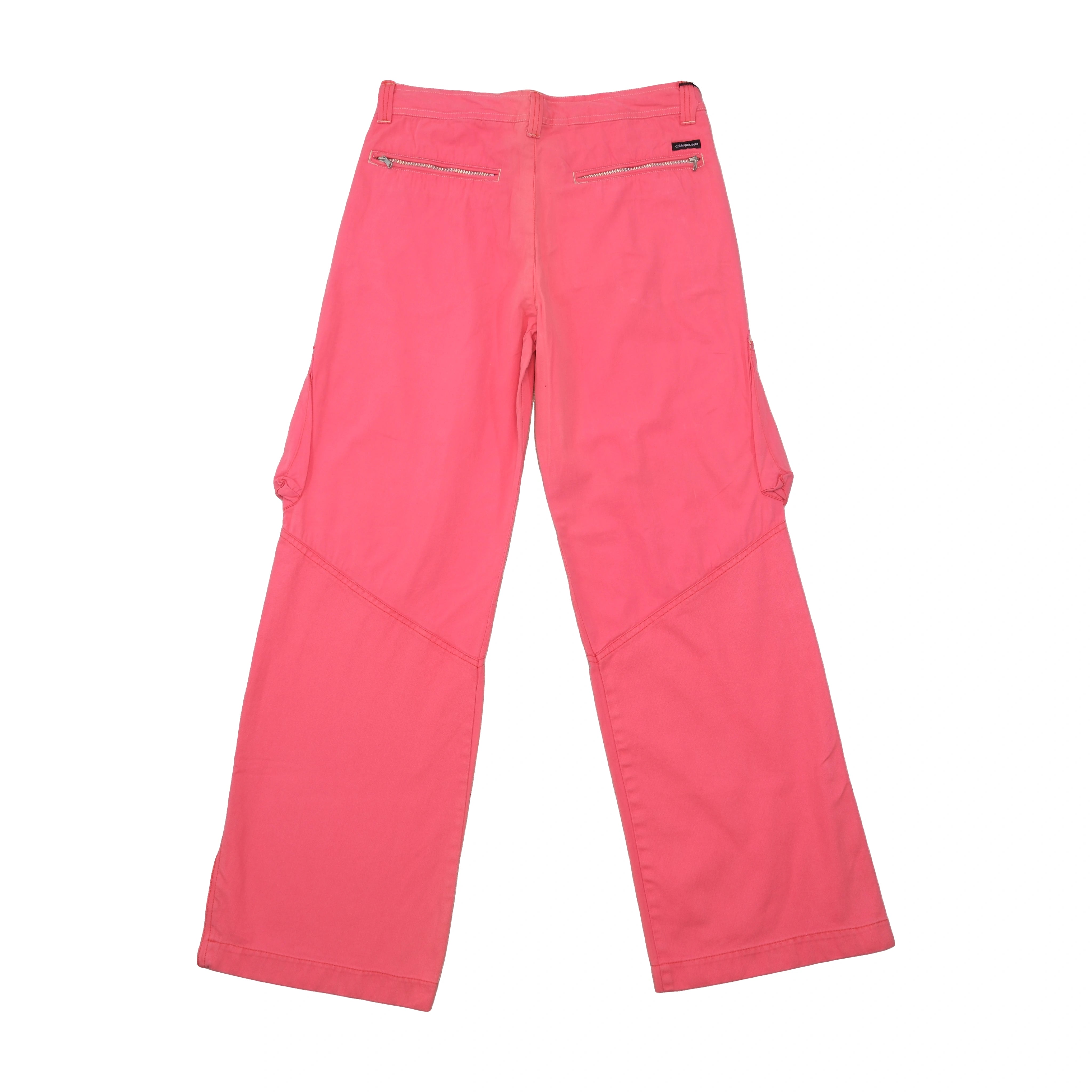 Calvin Klein Jeans Pink Zip Pocket Cotton Cargo Pants (New with Tag)