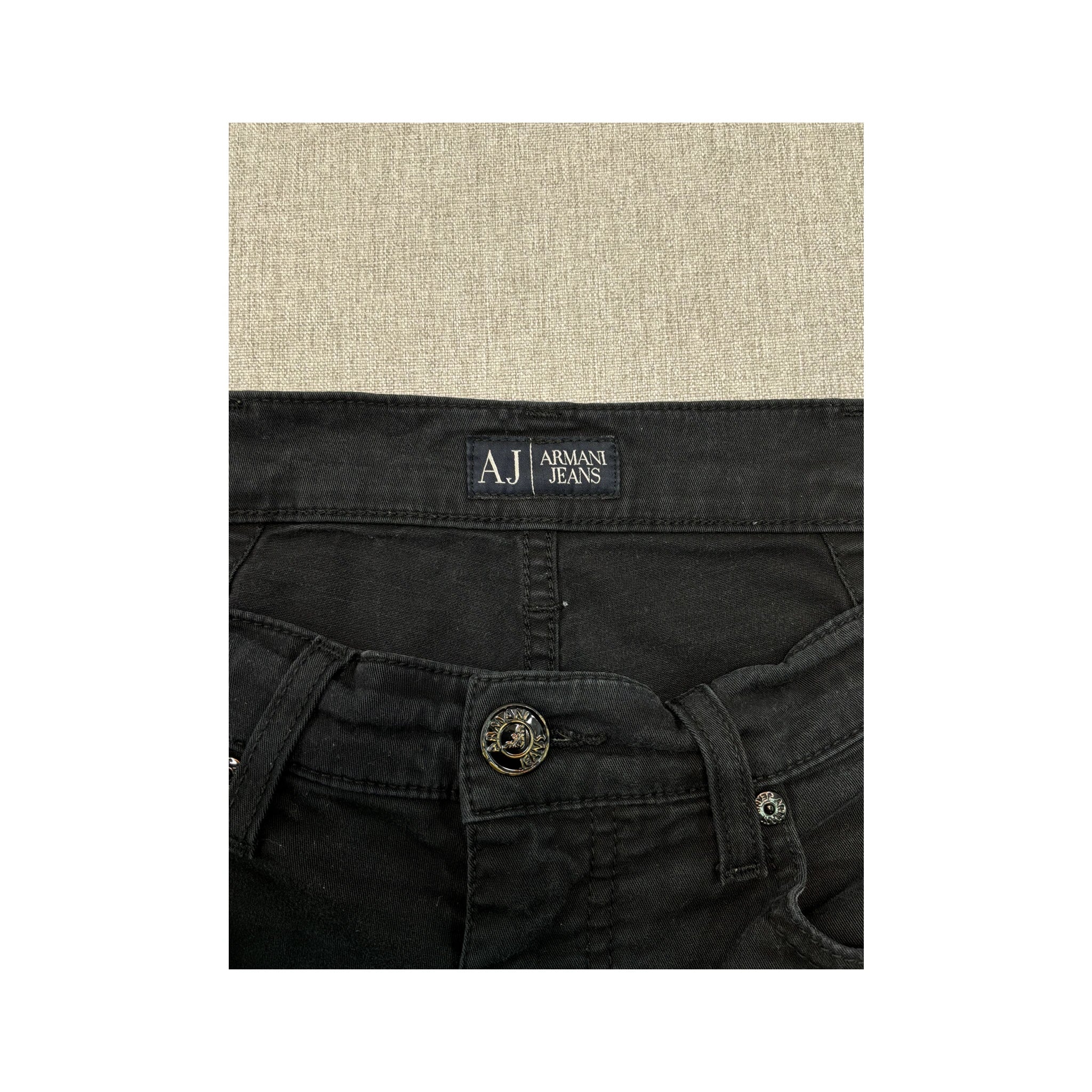 Armani Jeans Dark Wash Cotton Straight-Leg Five-Pocket Jeans