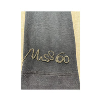 Miss Sixty Collection Rhinestone Script Long Sleeve Bodycon Dress
