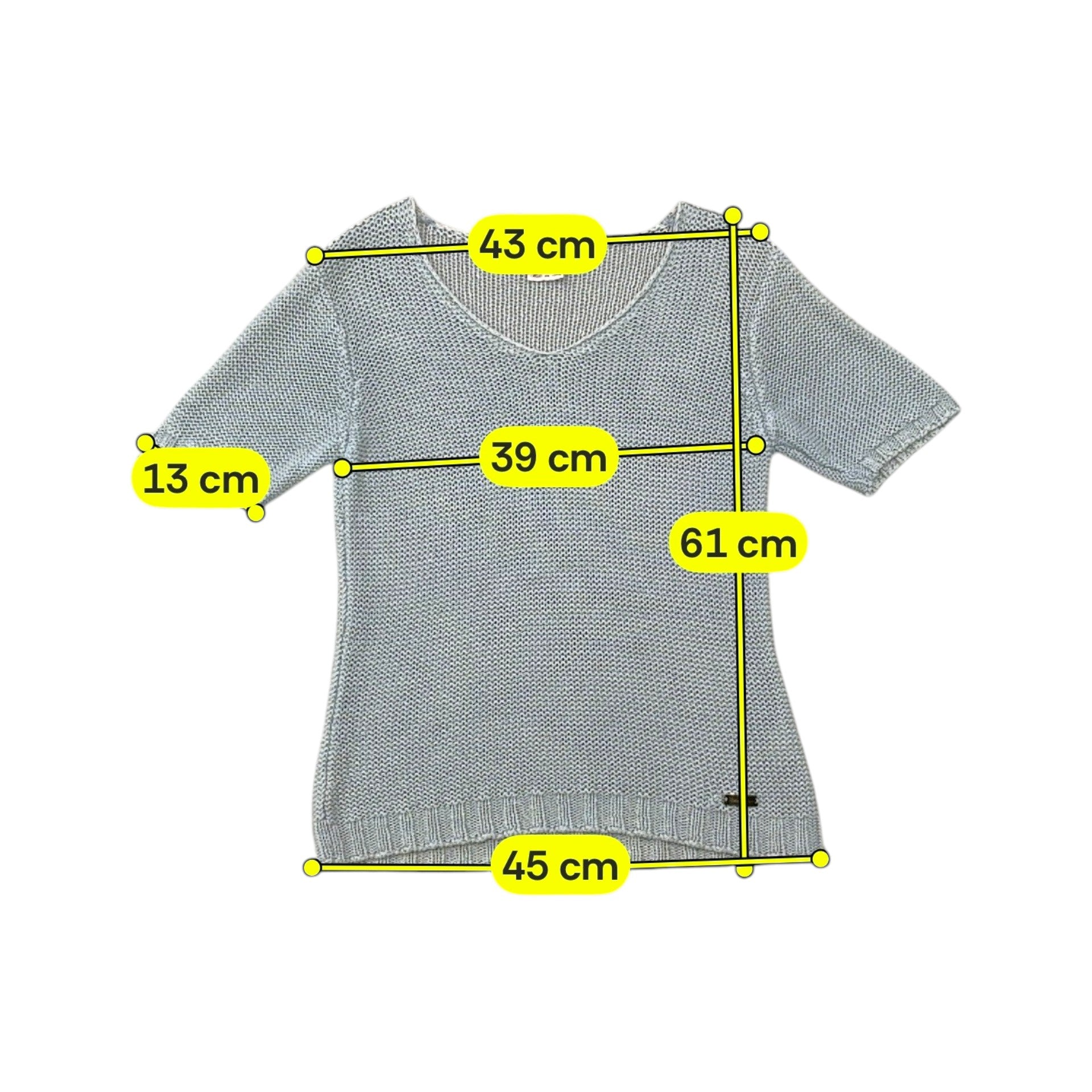 Conte of Florence V-Neck Short Sleeve Knit Sweater