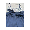 Ruched Floral Bodice Tie Back Chiffon Dress