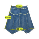 Deconstructed Raw Edge Denim Mini Skirt