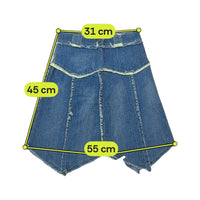 Deconstructed Raw Edge Denim Mini Skirt