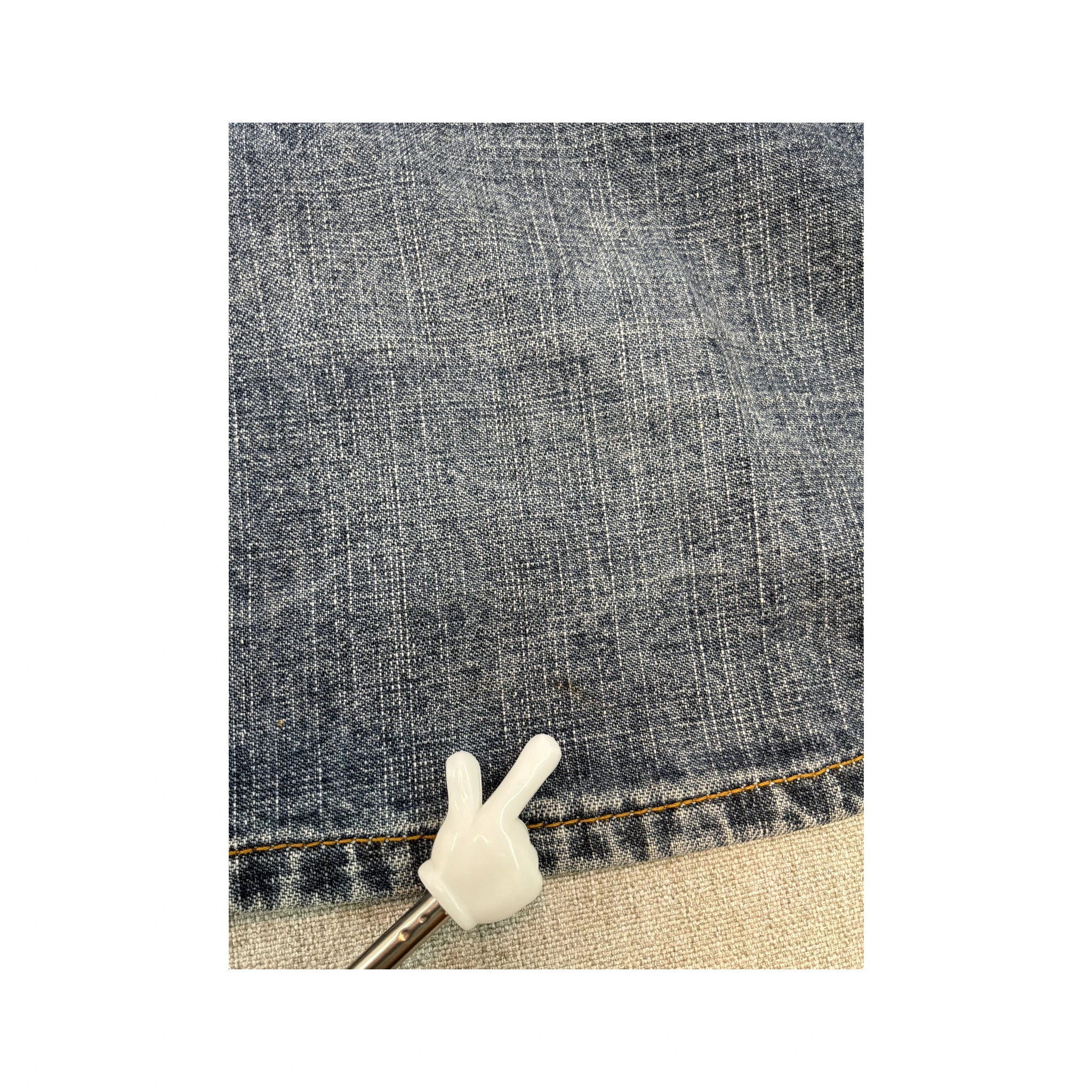 Fishbone Studded Denim Mini Skirt