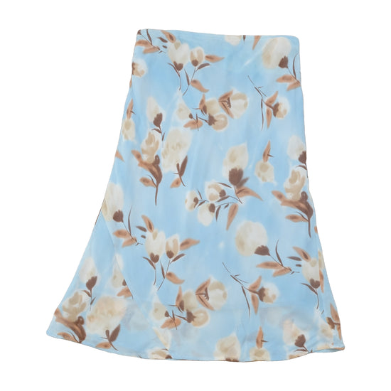 Esisto Blue Floral Bias Cut Midi Skirt