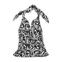 List Boutique Black & White Printed Halter Blouse
