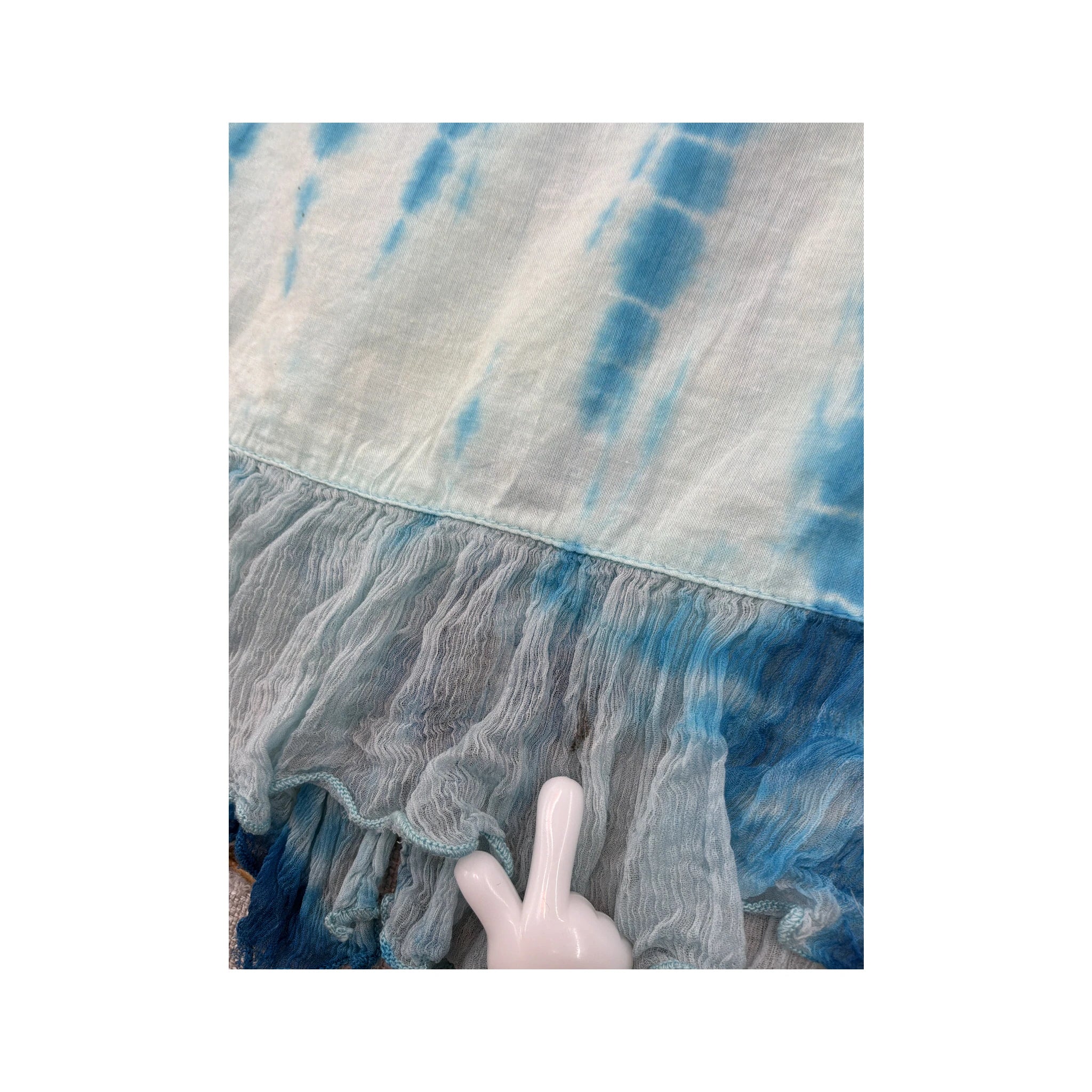 Marlboro Classics Tie Dye Ruffle Hem Button Up Shirt