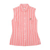 Cedarville Red Gingham Stripe Sleeveless Button-Up Shirt