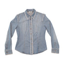 Moschino Jeans Frayed Trim Denim Button Up Shirt
