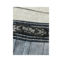 Real Play Dark Wash Cotton Blend Denim Utility Skirt