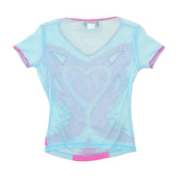 Kisses XXX Sheer Mesh Appliqué Heart T-shirt