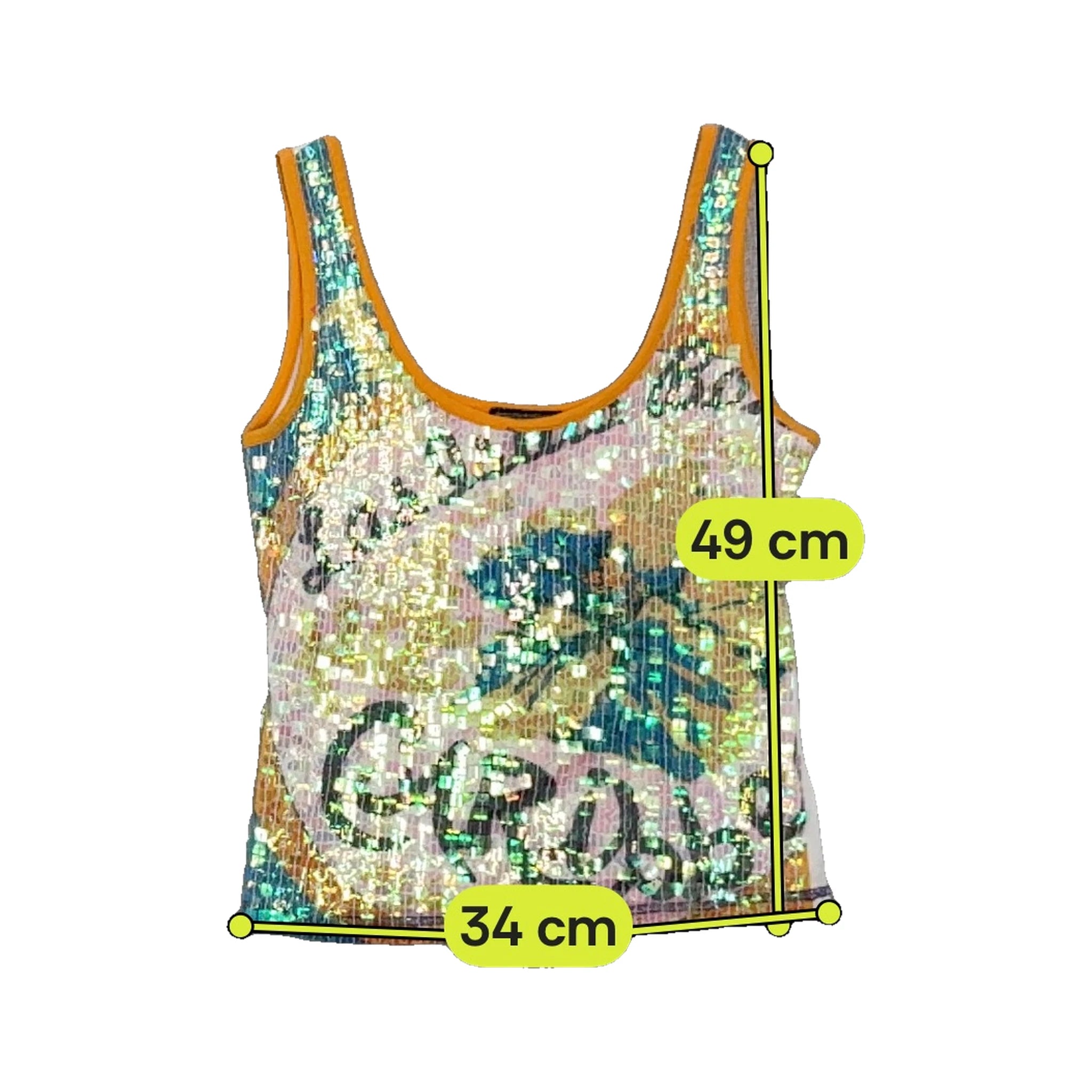 Guru Sequin Floral Graphic Tank Top