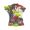 Vintage Floral Zebra Print Keyhole Blouse