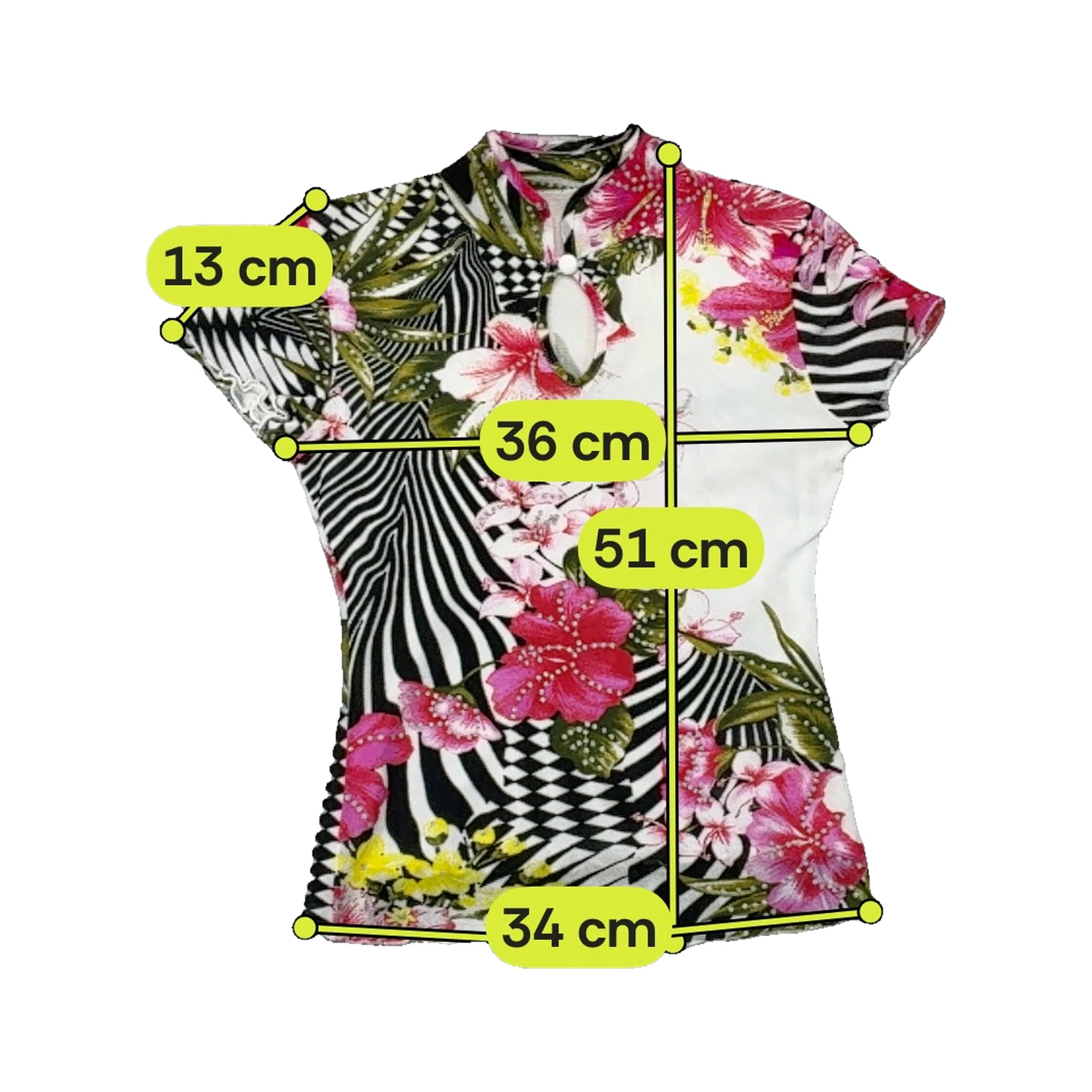 Vintage Floral Zebra Print Keyhole Blouse