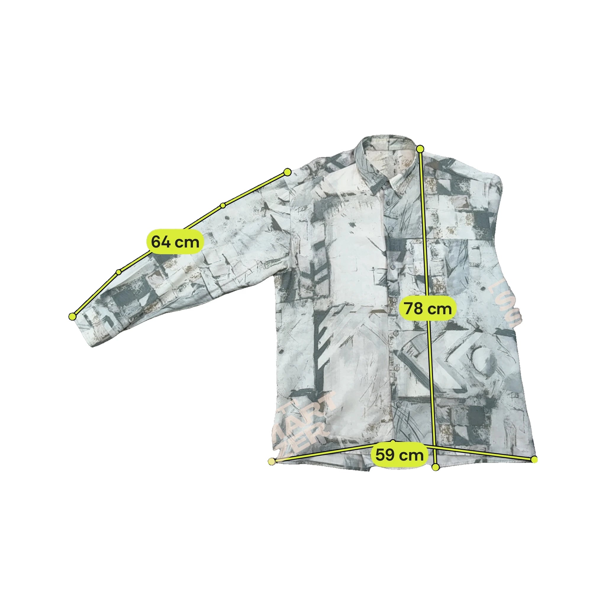 Vintage Abstract Geometric Print Button Up Shirt
