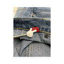 Red Planet Panelled Medium Wash Cotton Denim Utility Skirt