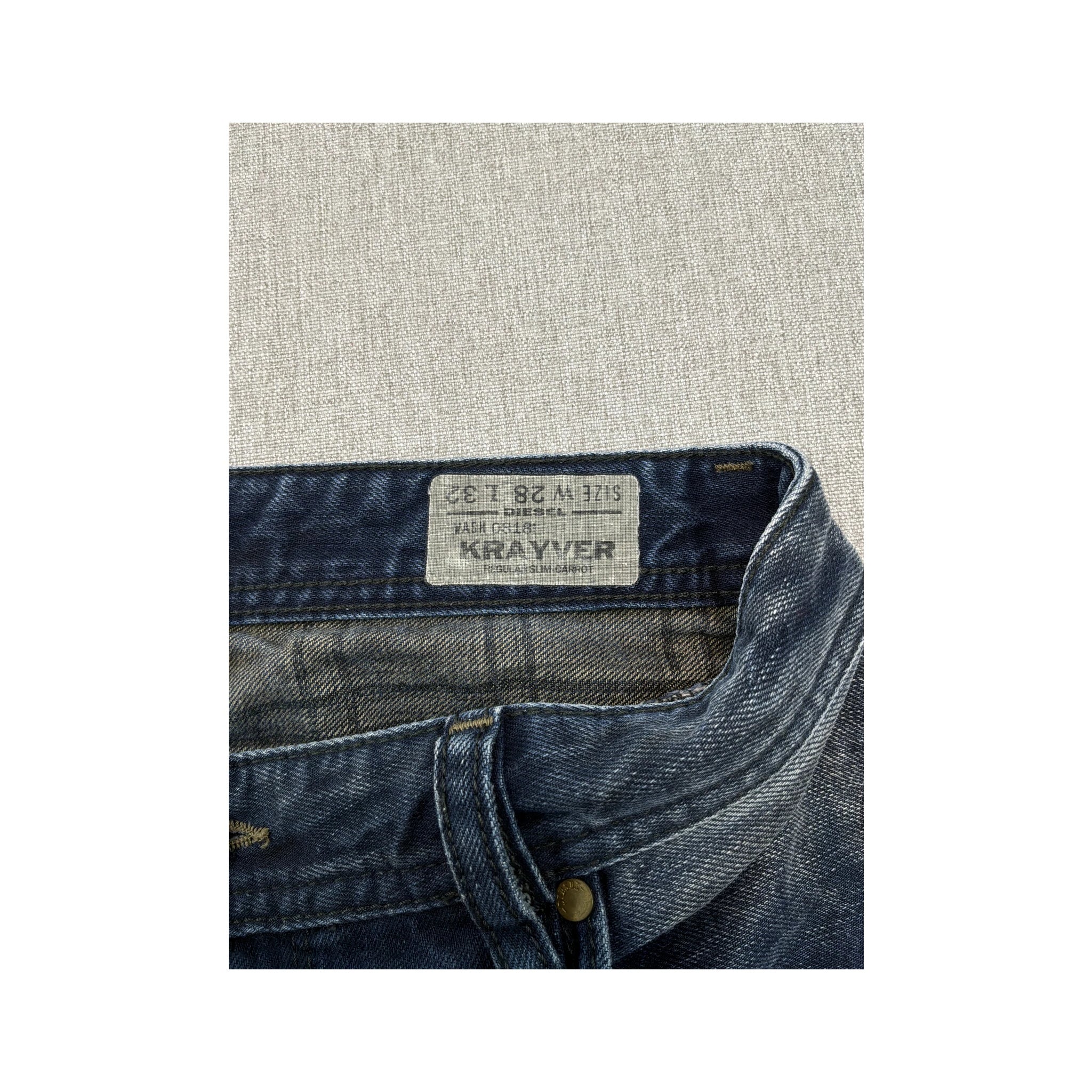 Diesel Distressed Repaired Washed Blue Cotton Denim Jeans