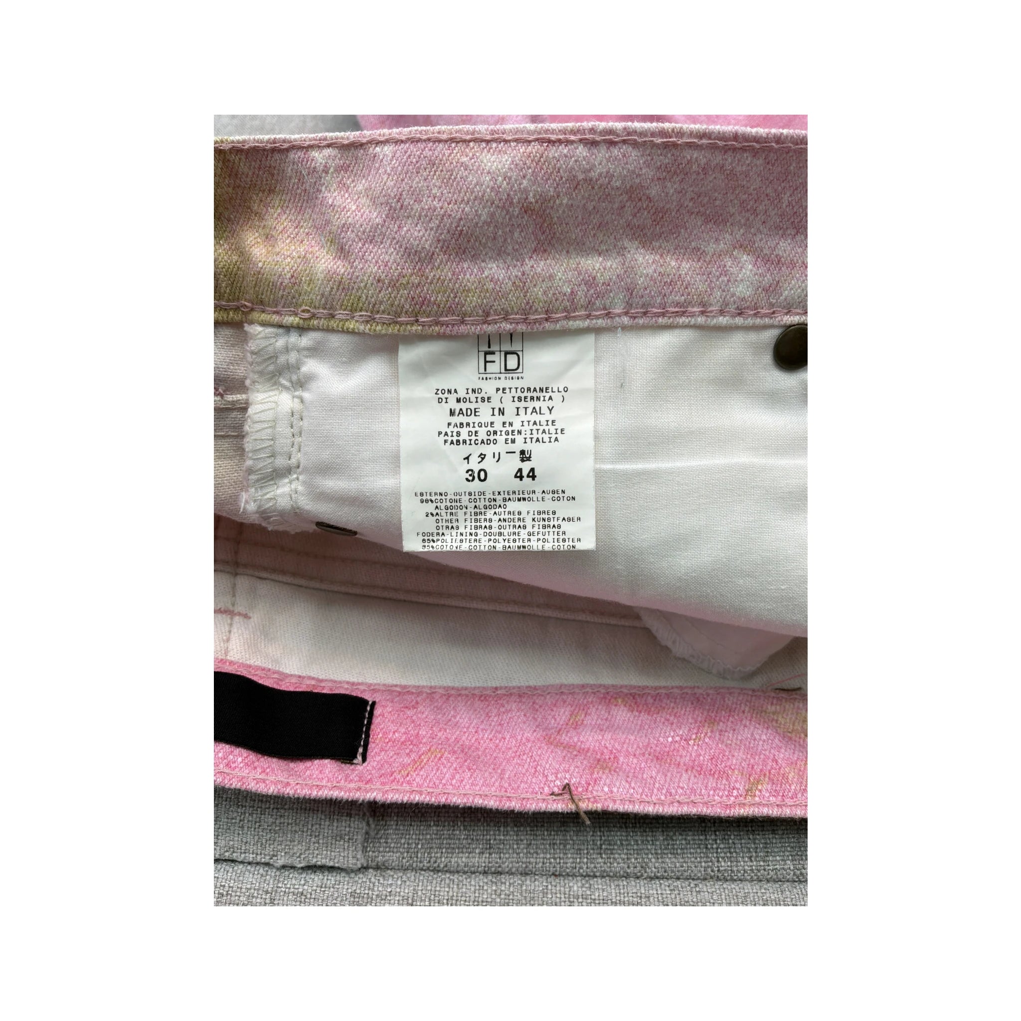 Just Cavalli Pink Tie-Dye Denim Mini Skirt