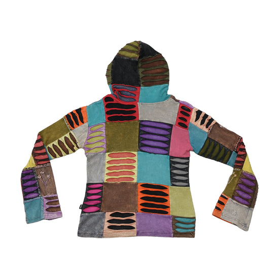 GEDA Handmade Nepal Patchwork Cutwork Hooded Cotton Jacket