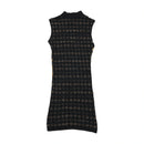 Custo Barcelona Metallic Phoenix Print Sleeveless Mock Neck Dress
