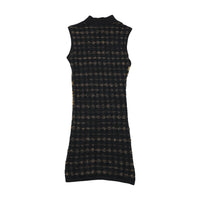 Custo Barcelona Metallic Phoenix Print Sleeveless Mock Neck Dress