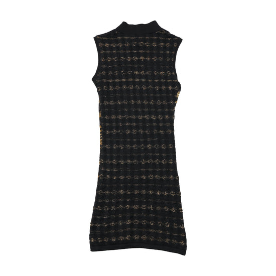 Custo Barcelona Metallic Phoenix Print Sleeveless Mock Neck Dress